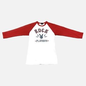 rock playboy baseball tee